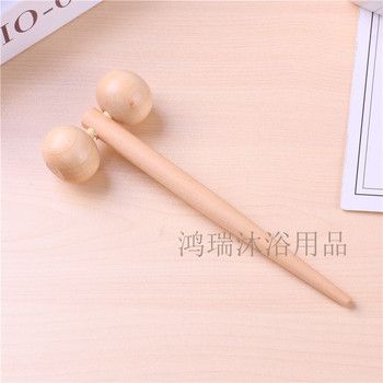Wooden double ball roller massage machine facial legs whole body beauty slimming face through lymphatic massage baseball