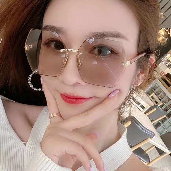 Female rimless cut glasses pinduoduo live broadcast with goods hot style