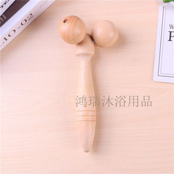 木质瘦脸神器花梨木脸部手臂按摩器红木双下巴滚轮式美容 按摩棒