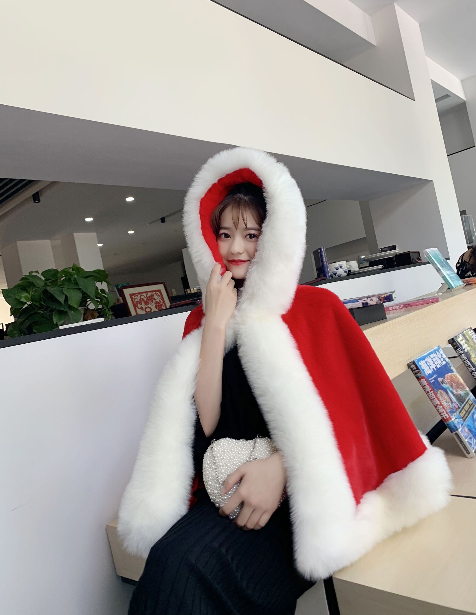 Fur Shawl Female Autumn-Winter Fox Fur Imitation Mink Mantle Mantle Coat Wedding Dress Outside The Wedding To Thicken Warm undefined