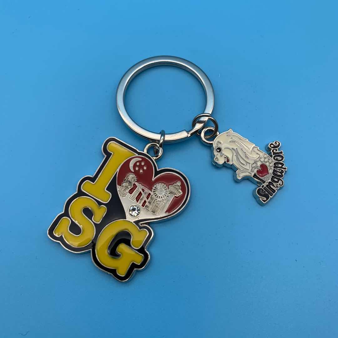 Letter oiled and branded keychain details Picture