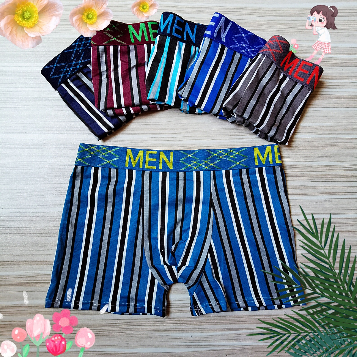 Men's striped boxers