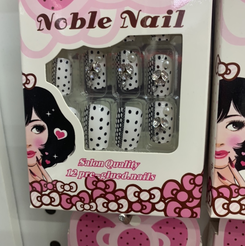 Black wave point 3D manicure