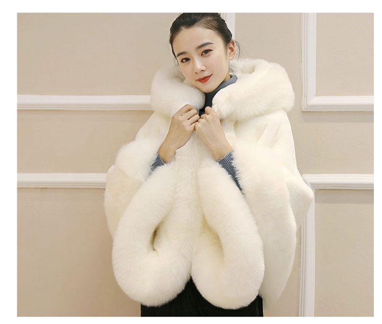 Fur Shawl Female Autumn-Winter Fox Fur Imitation Mink Mantle Mantle Coat Wedding Dress Outside The Wedding To Thicken Warm undefined