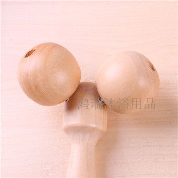 木质瘦脸神器花梨木脸部手臂按摩器红木双下巴滚轮式美容 按摩棒产品图