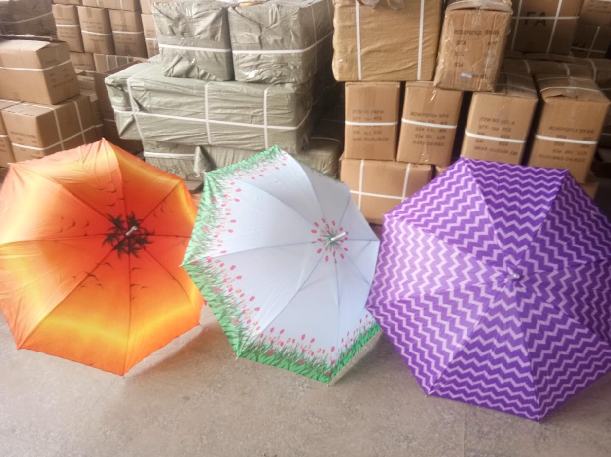 多色混乱直柄色丁伞产品图