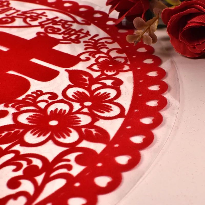 The electrostatic flocking of the "Xi" character and the "Xi" flocking window pattern are both auspicious and electrostatic detail image 10