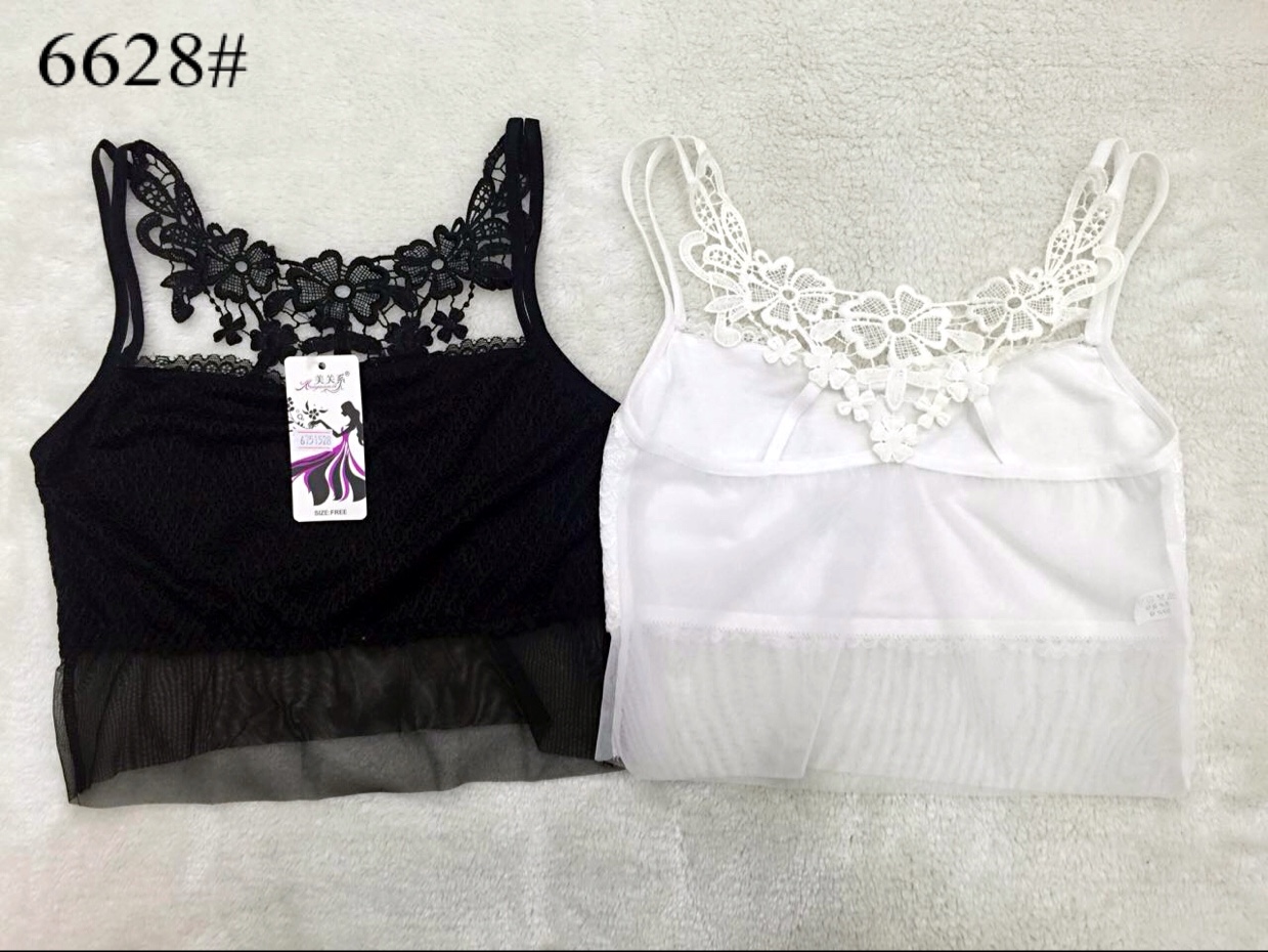 时尚网红同款吊带韩版百搭蕾丝美背抹胸裹胸6628#