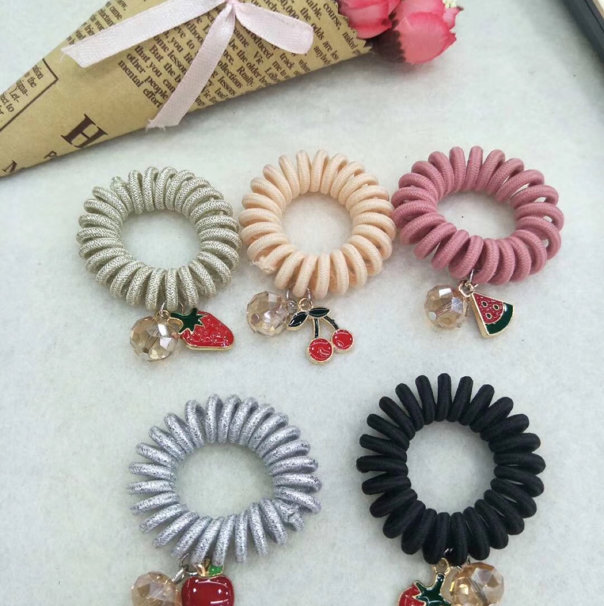 A popular fruit telephone line headpiece