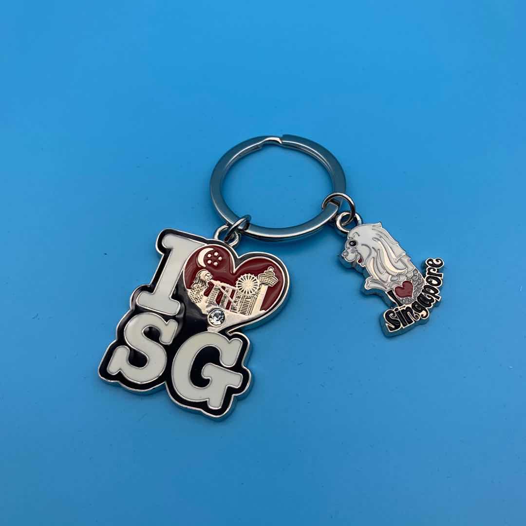 Letter oiled and branded keychain Specification image