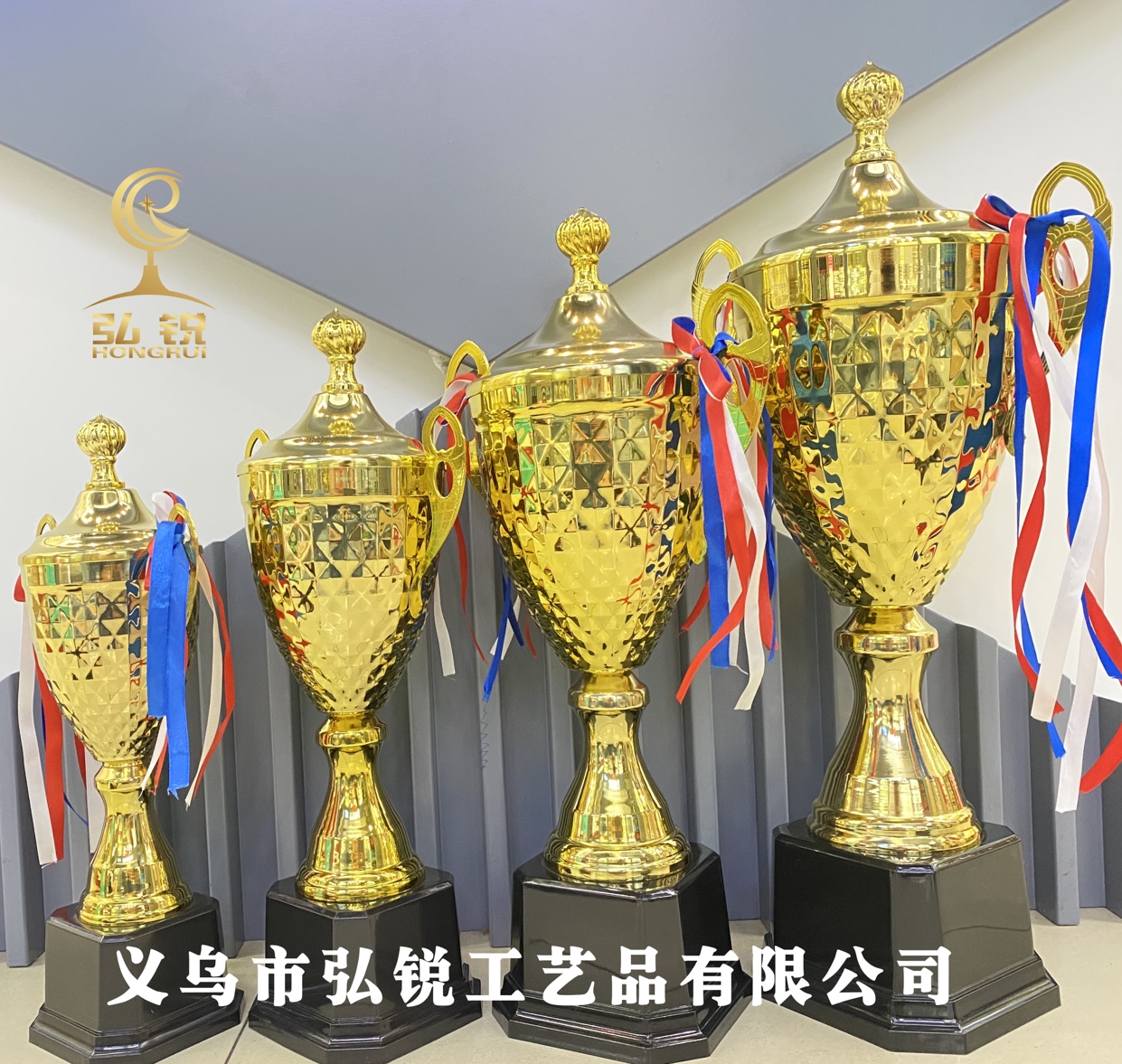 3287A+ 2020年新款金属奖杯 16*52CM比赛竞技颁奖可定制logo细节图