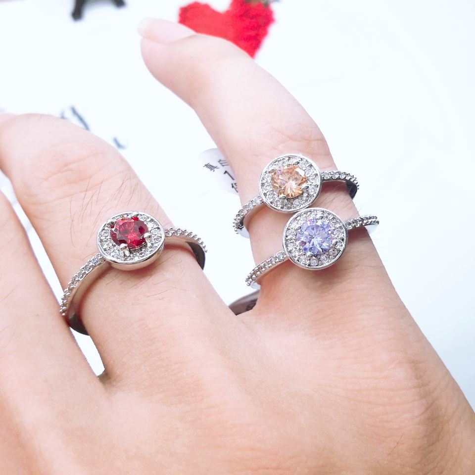 Natural tourmaline splice ring surface 925 silver inlaid open design style novel fashion generous factory direct sales Item Picture