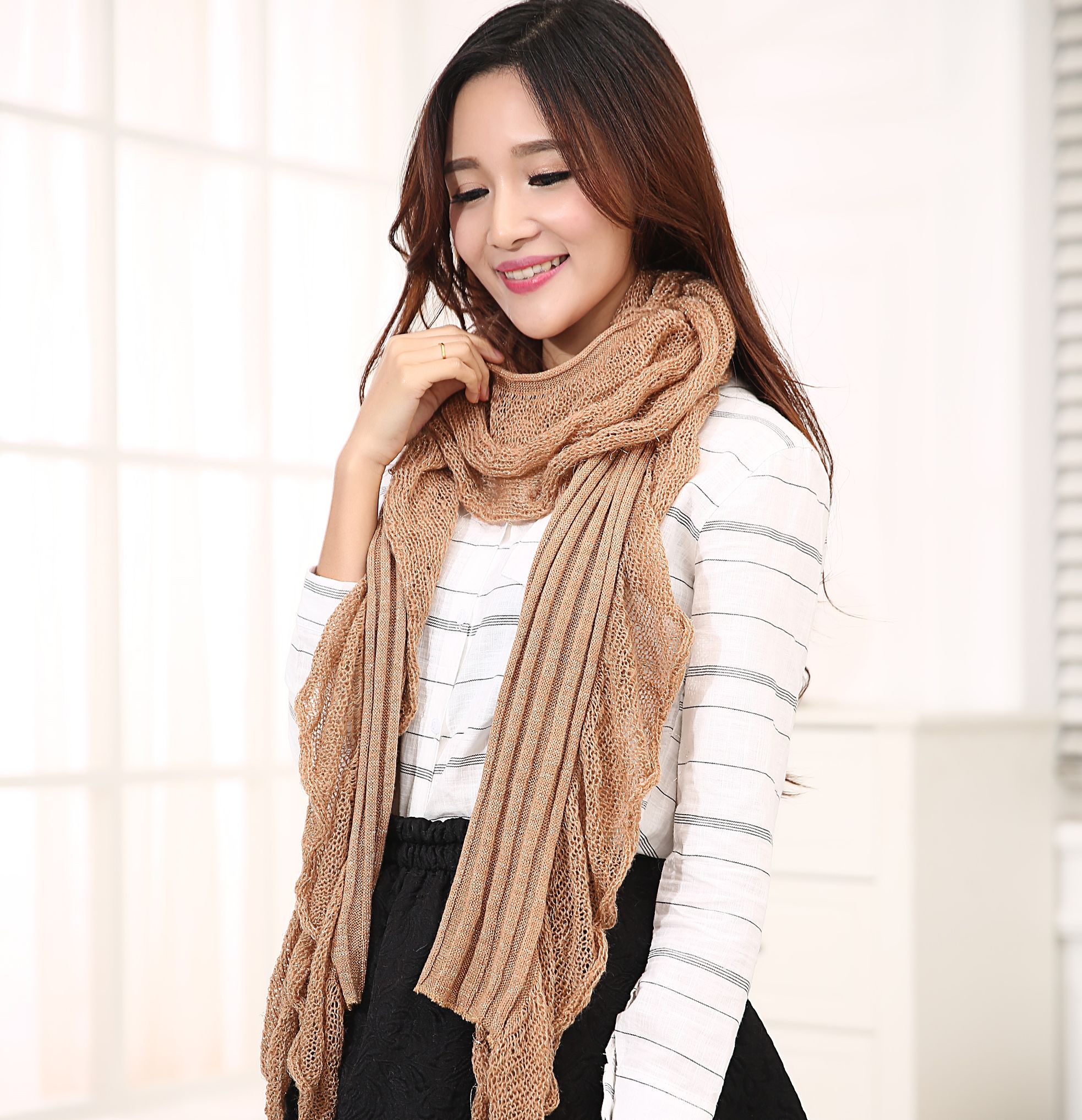 2020 Factory direct selling Minas hot ladies new fashion versatile lace soft scarf sweet silk scarves thumbnail