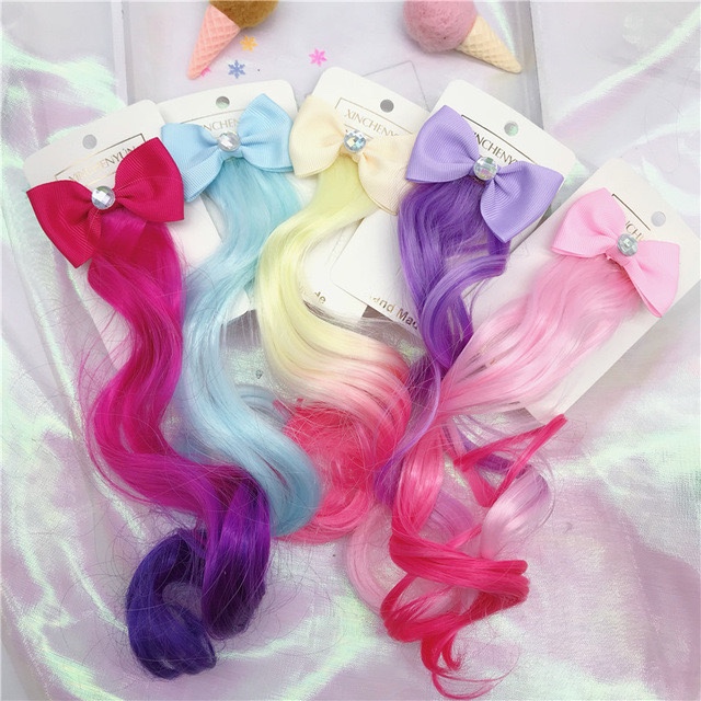 Children's wigs, hair clips, colorful hair clips, Korean Instagram baby bb clips, princess hair accessories, little clips for girls, headwear cards