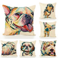 Artistic and simple car throw pillows, creative tropical rainforest series throw pillow covers, office lumbar support throw pillows, custom wholesale 4