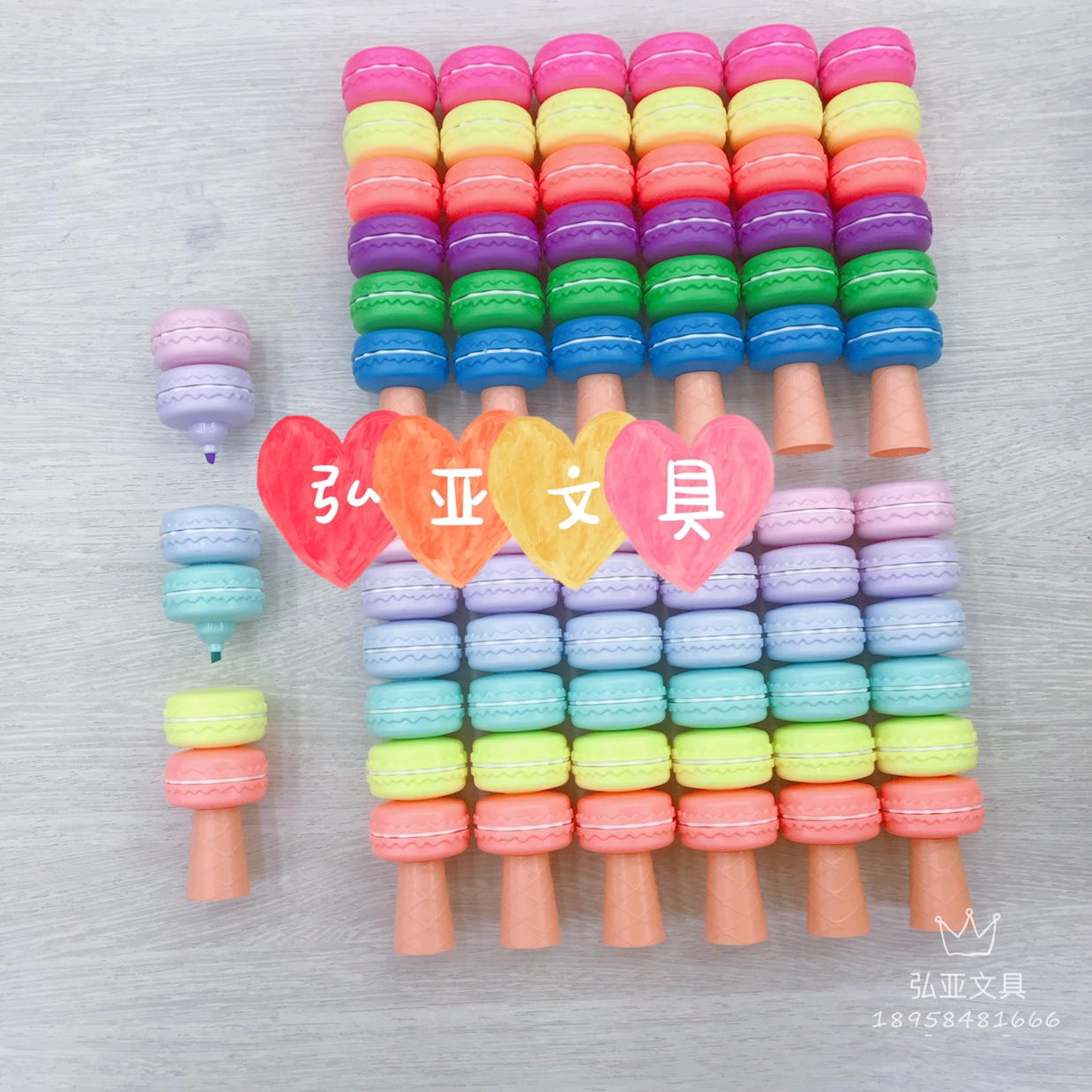 Macaron highlighter donut skewers