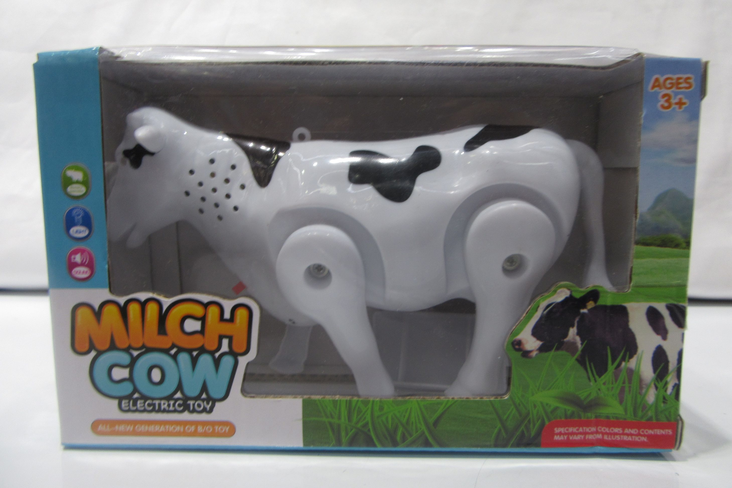 Simulation animal model Wild ornamental micro landscape children toy cattle model open window box electric cattle