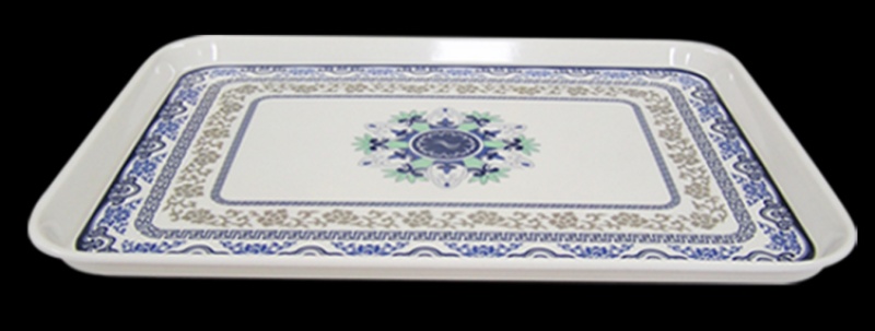 A1 melamine imitation porcelain tableware household round corner tray tea tray fruit tray fast food tray
