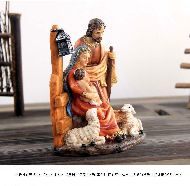 Religious series character resin handicrafts, religious teaching supplies, Jesus Nativity manger set, Christmas gifts detail image 4