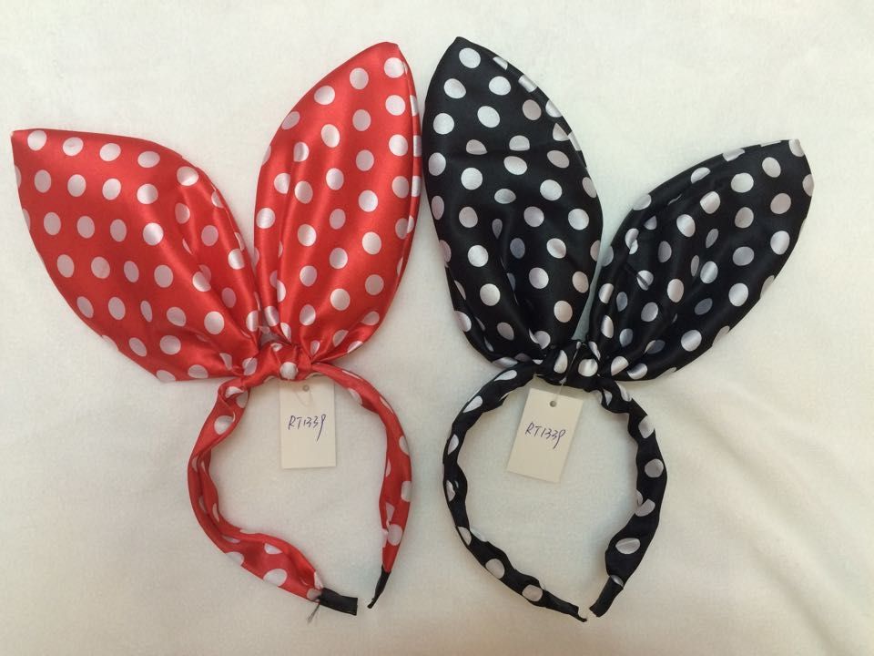 Dotted rabbit headband thumbnail