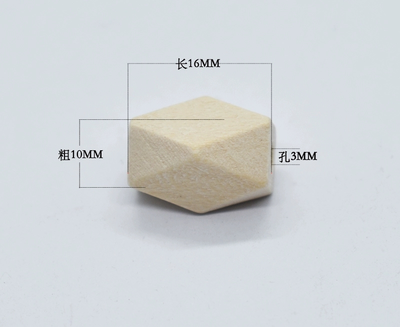 diy jewelry accessories: New wooden material, natural wood color, 16*10mm long octagonal beads, rhombic beads, multi-faceted wooden beads, loose beads Specification image