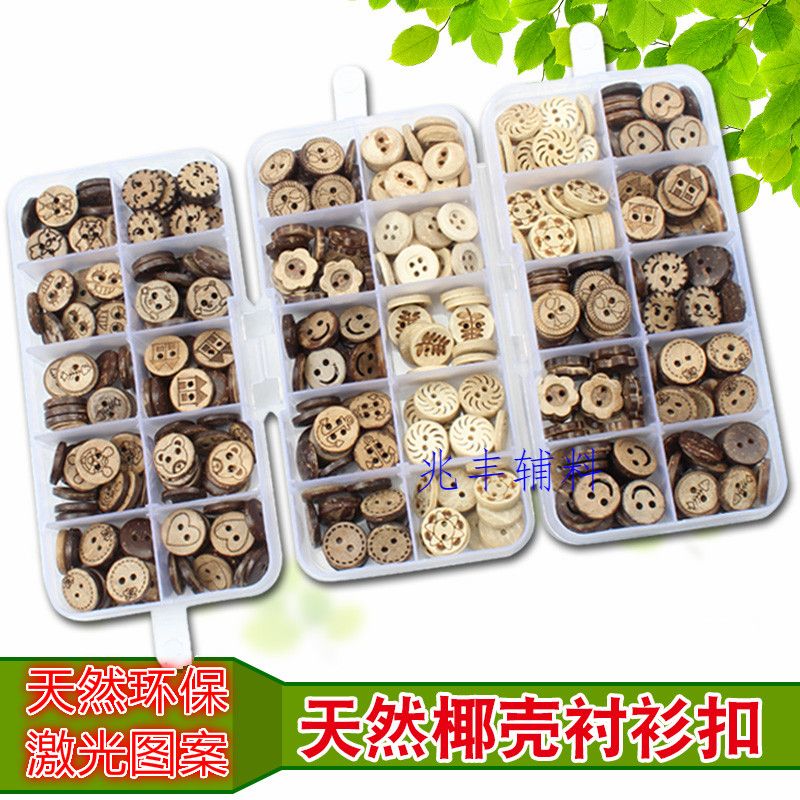 Natural Coconut Shell Button Coconut Button Wood Wood Hand Button Shirt Vintage Shirt Round Accessories