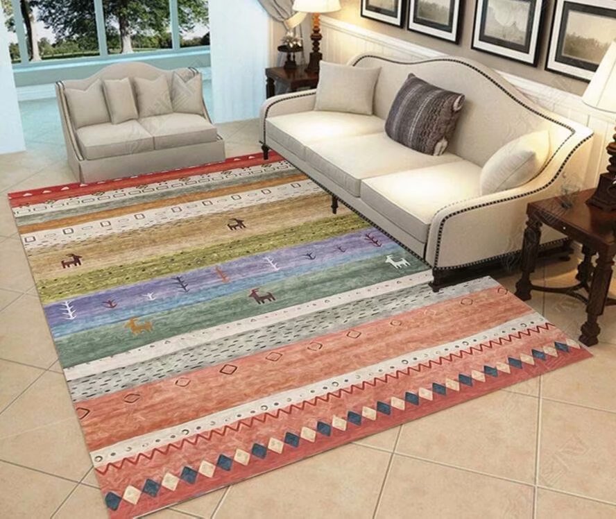 Lingou carpet living room carpet web celebrity non-slip absorbent ins wind simple mat