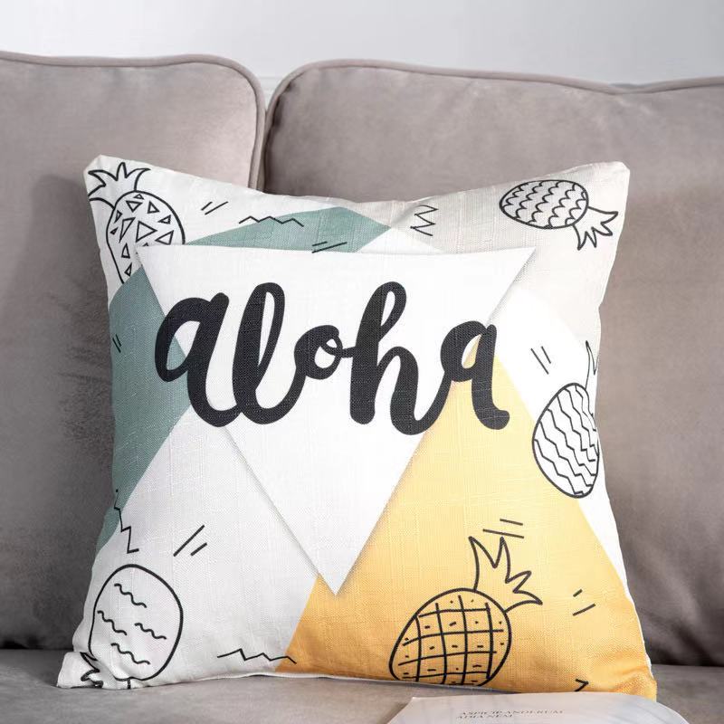 Pure cotton pillowcase, cotton fabric pillowcase, home chair cushion, small ornaments, flower-patterned fabric pillowcase, embroidered pillowcase