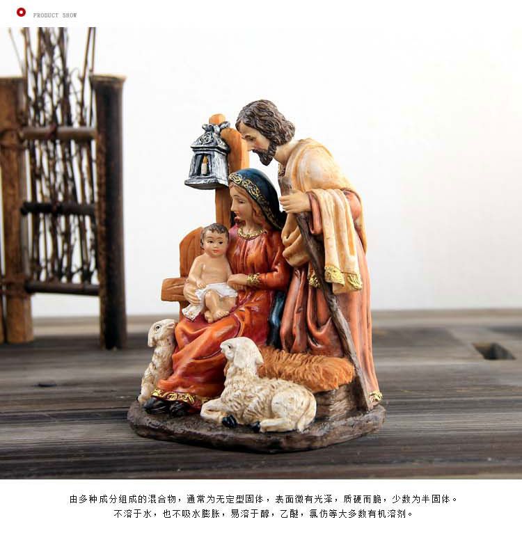 Religious series character resin handicrafts, religious teaching supplies, Jesus Nativity manger set, Christmas gifts detail image 3