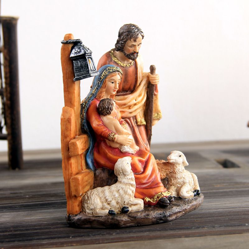 Religious series character resin handicrafts, religious teaching supplies, Jesus Nativity manger set, Christmas gifts Specification image