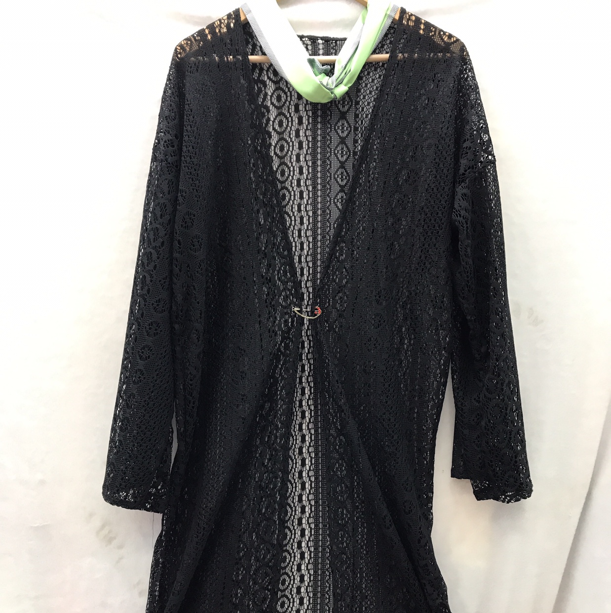Lace cape gown blouse thumbnail