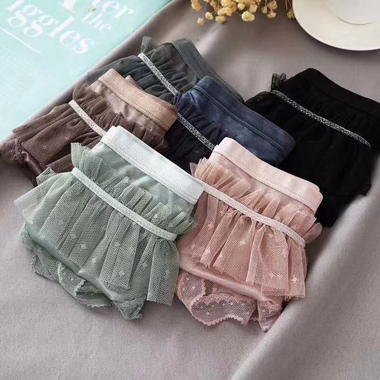 369 Skirt Pleated Cake Pants Lace Sexy Seduction Cotton Bottom Crotch Anti-Bacterial Quick Drying Mid-Waist Women's Underwear details Picture