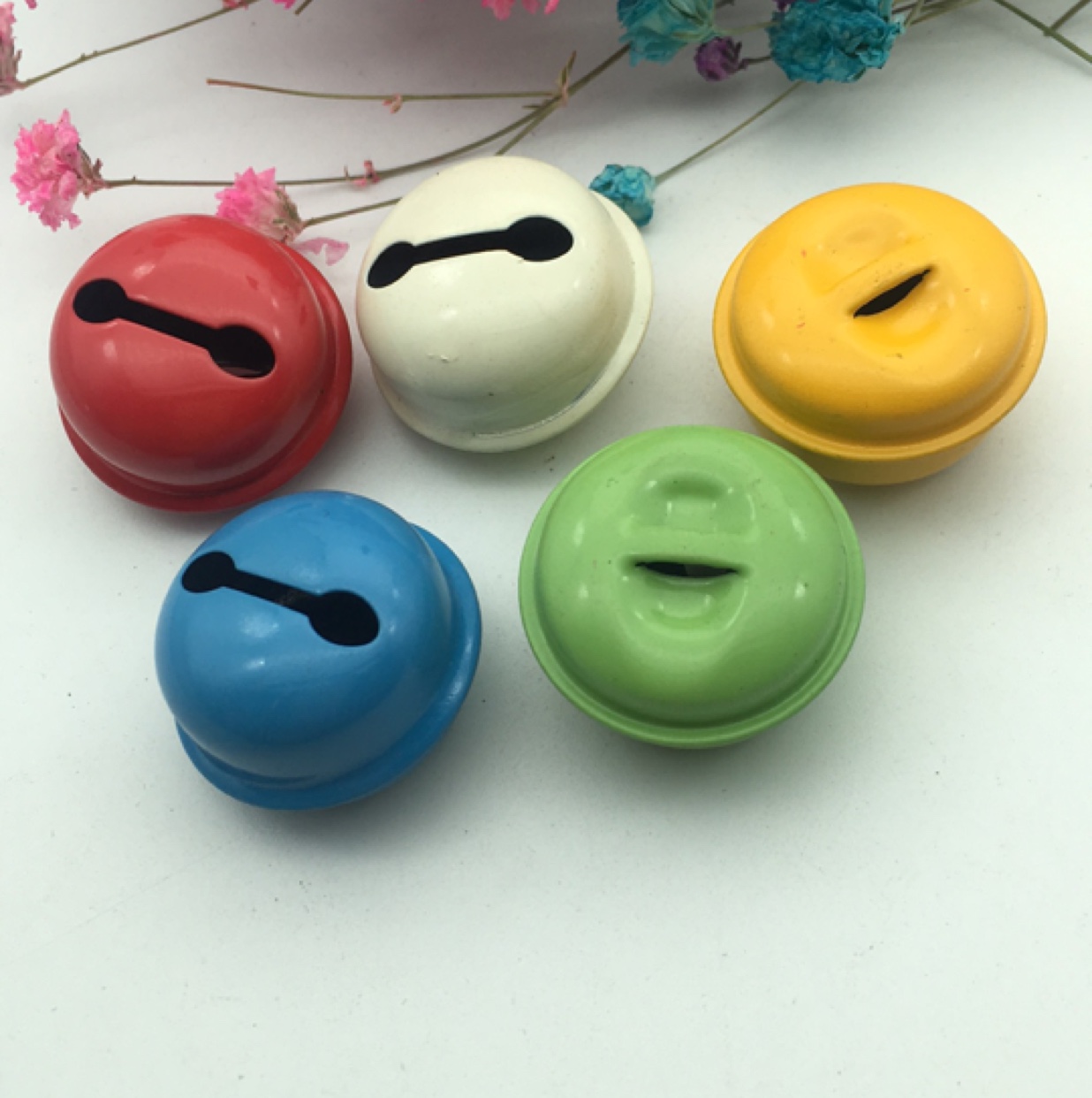 Iron baking paint a round bell, DlY jewelry accessories, key chain bag accessories, pet chain accessories thumbnail