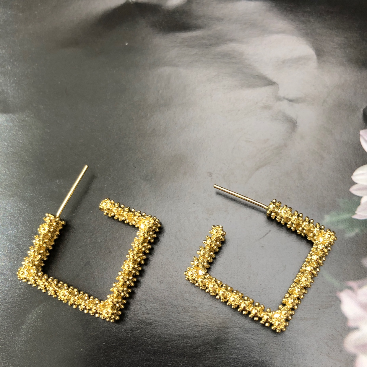 休闲风 银针 光面大耳环