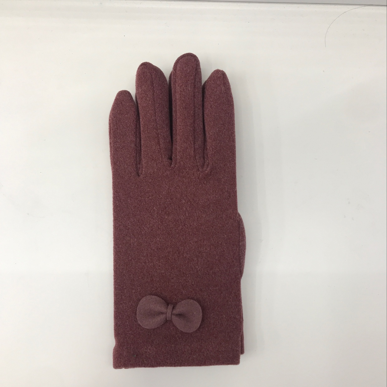 蝴蝶结触屏保暖女套