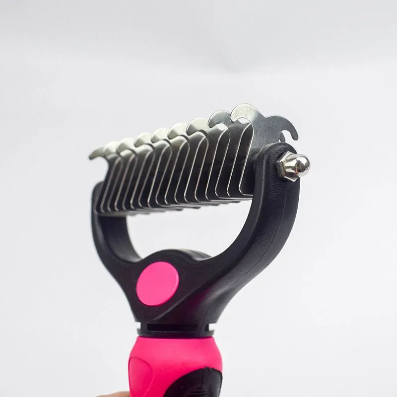 Pet dog grooming and cleaning products, double-sided stainless steel knotted hair-removing comb, knotted hair-removing rake comb and hair replacement detail image 6