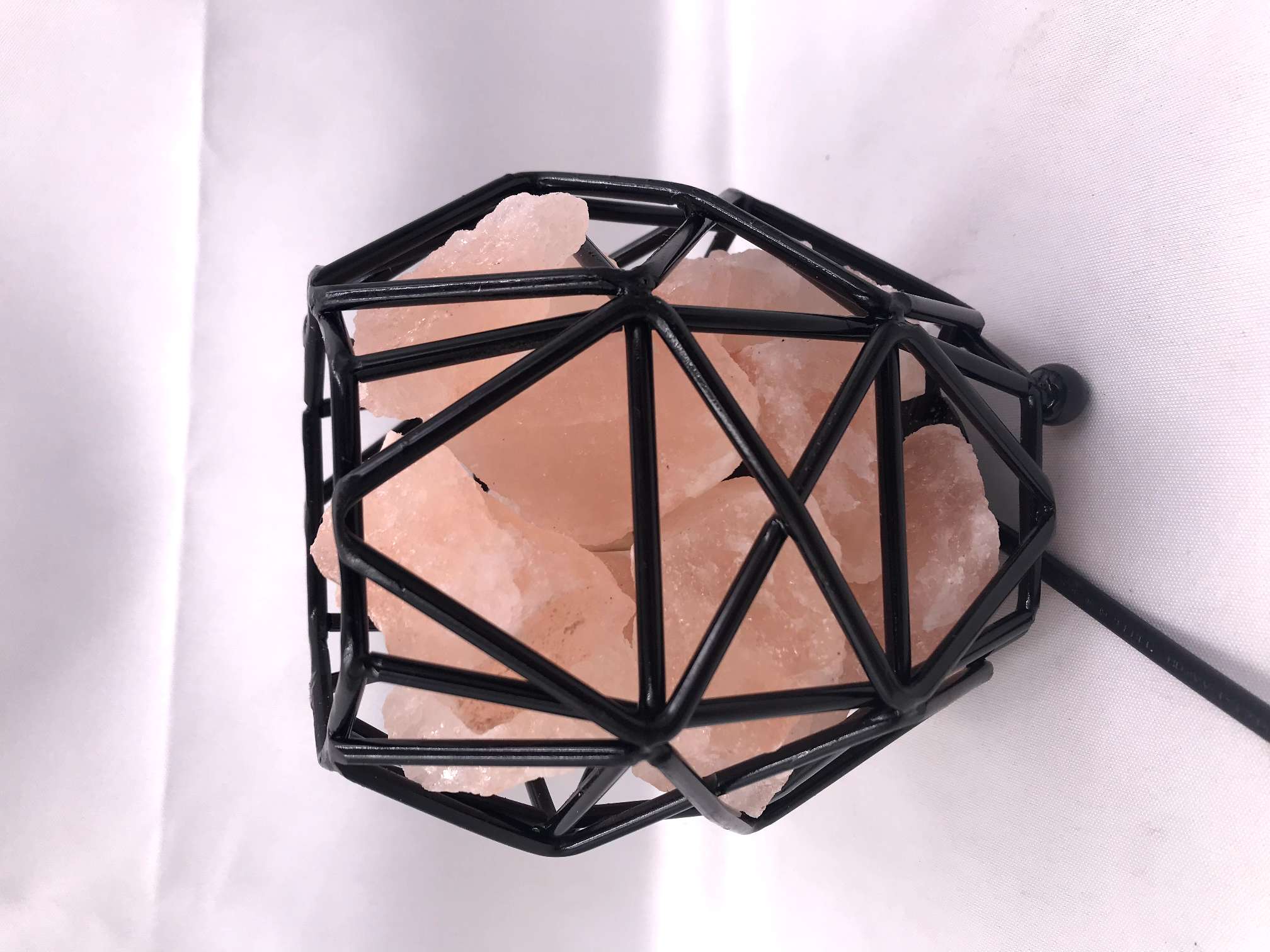 喜马拉雅水晶盐灯 铁艺三角形图案盐灯 异形框形状 形状可定制