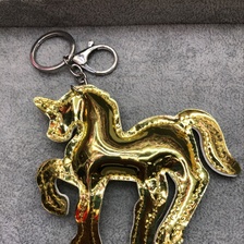 欧美流行钥匙扣皮革独角马挂件地推赠送小饰品