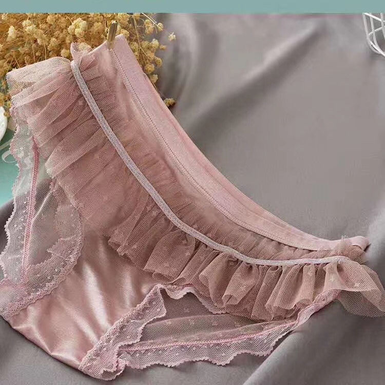 369 Skirt Pleated Cake Pants Lace Sexy Seduction Cotton Bottom Crotch Anti-Bacterial Quick Drying Mid-Waist Women's Underwear undefined