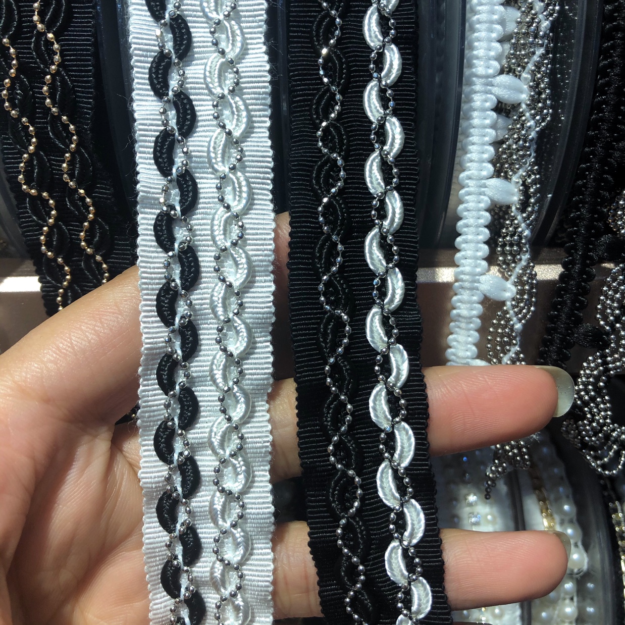 New Korean Version Of The Trend Double Row Bead Chain Clothing Accessories Accessories Shoes And Hats Decorative Lace Specification drawing