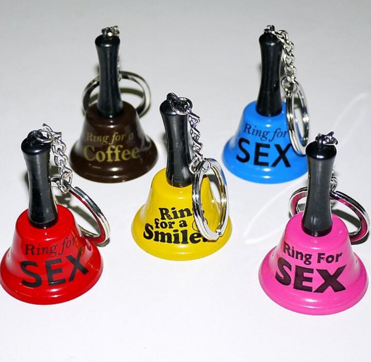 Small metal iron wooden handle with key ring hand bell, handicraft accessories, ornaments accessories thumbnail