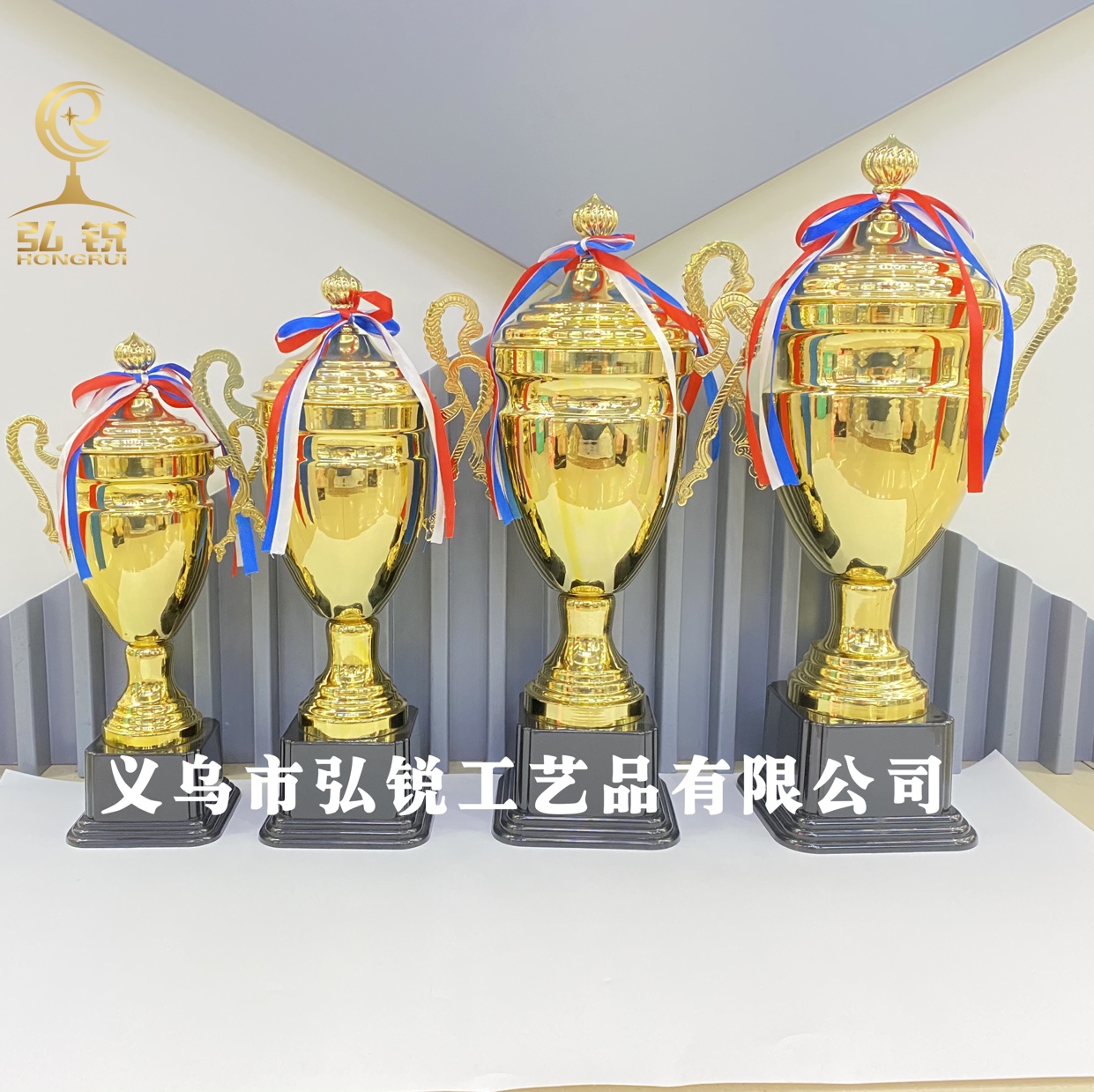 1901B金属奖杯 新品上市 14*43CM公司颁奖比赛奖杯可定制logo产品图