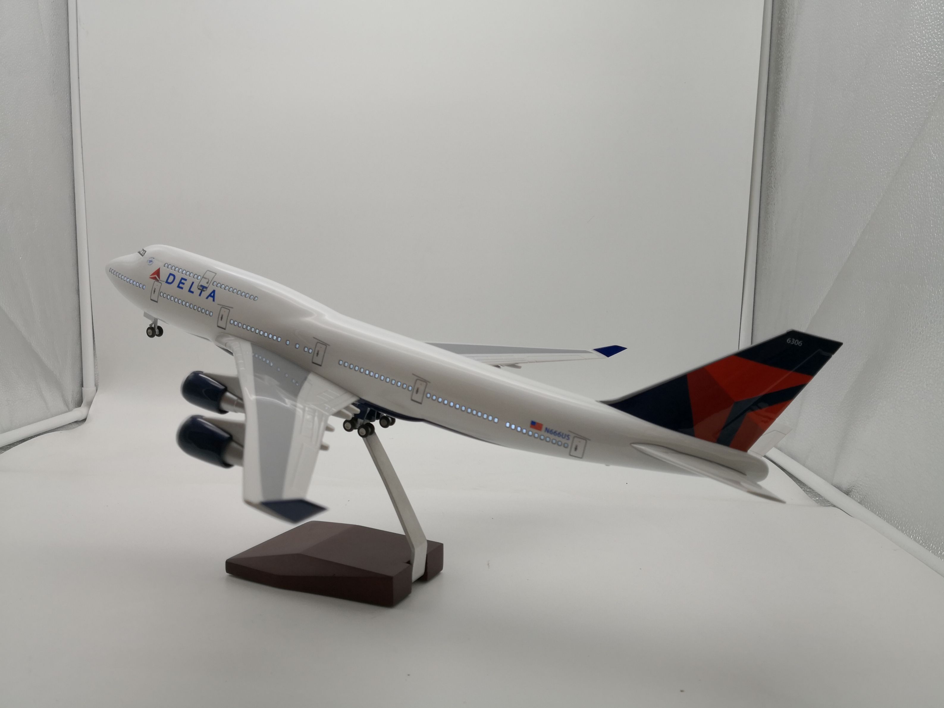 飞机模型(B747美国达美航空 LED声控飞机模型)仿真飞机模型 ABS飞机模型 LED声控飞机模型 航空 模型详情4
