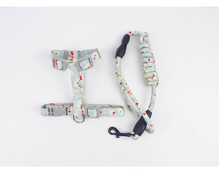 猫咪牵引绳厂家批发 和风印花猫咪胸背带牵引绳 工字型遛猫绳圆绳详情图13
