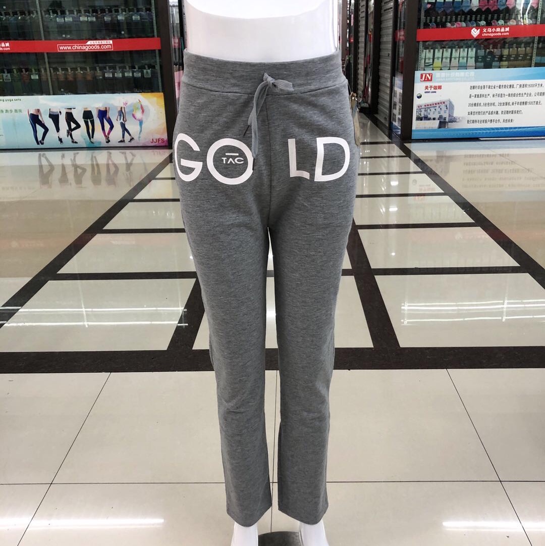 女士两片包腰印字母GOLD运动裤打底裤厂家直销