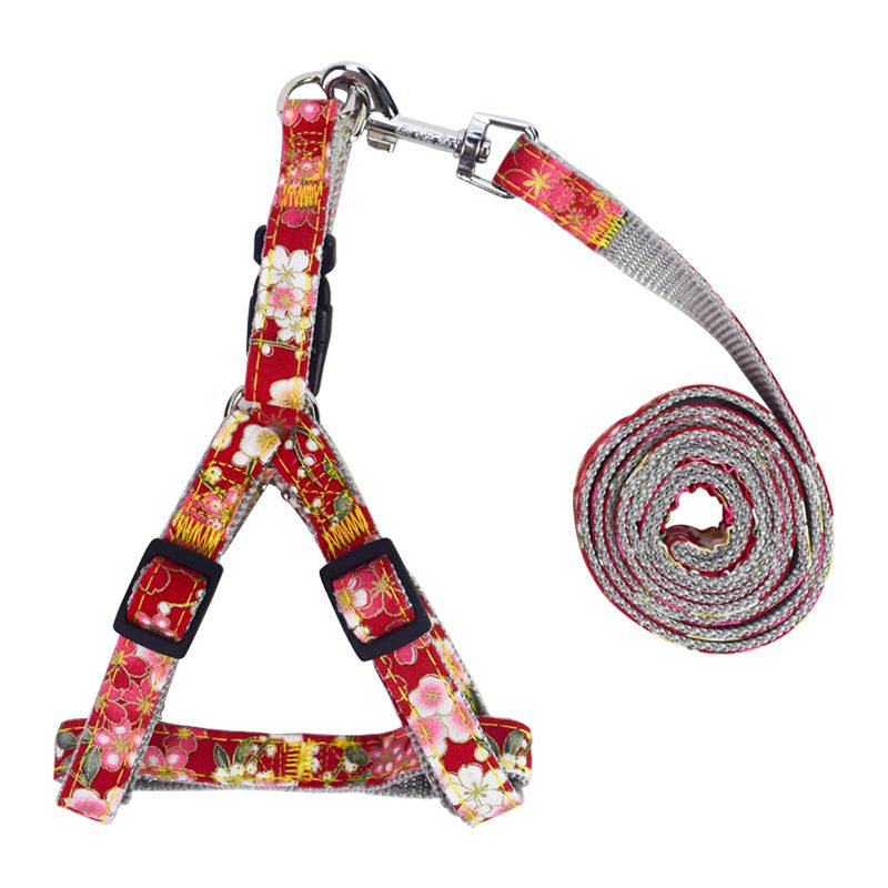 Japanese-style dog leash adjustable nylon woven dog chest and back straps wholesale from pet supplies manufacturers Item Picture