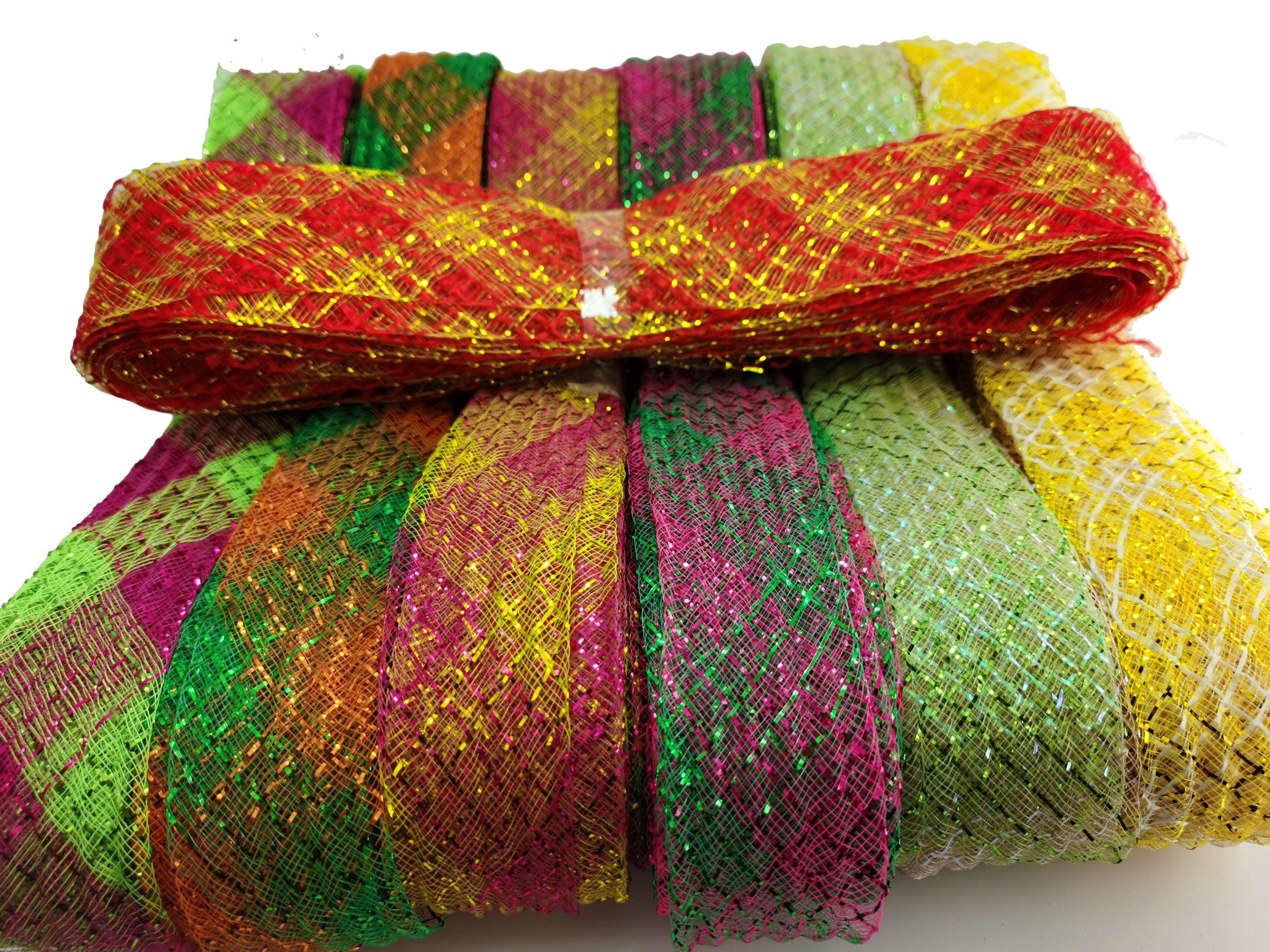 Factory Direct Sales Color Elastic Elastic Wave Ripple Fishbone Mesh Mesh With Festival Wedding Fashion 4.5Cm details Picture