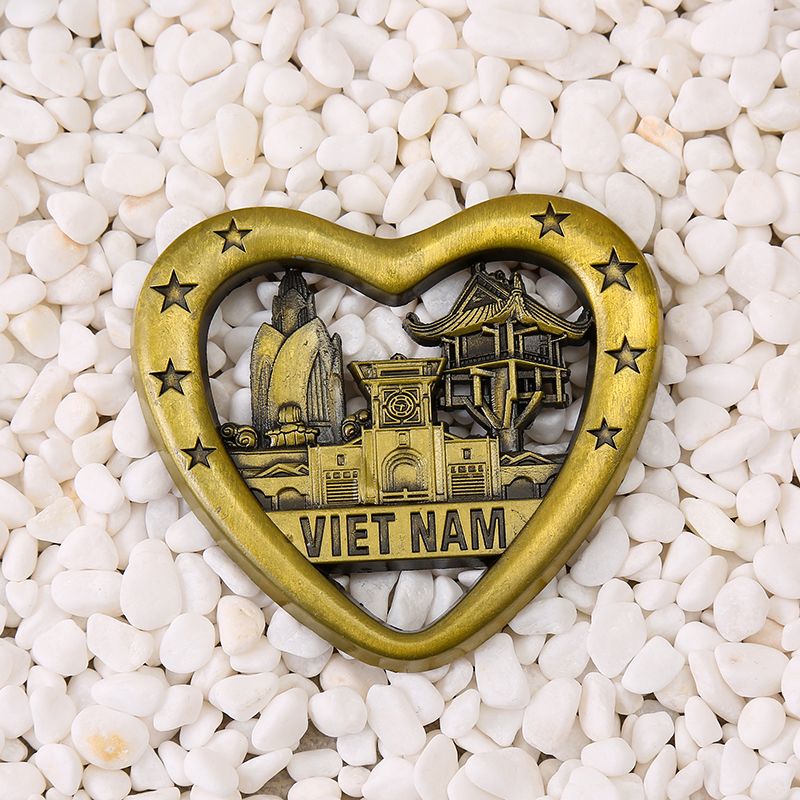 Vietnam puede personalizar corazón en forma de metal refrigerador stickers
