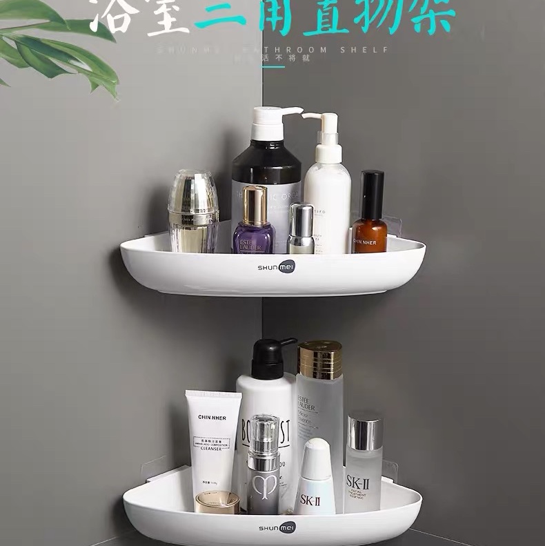 1650卫生间墙角置物架免打孔厕所浴室洗手间洗手台三角收纳架壁挂产品图