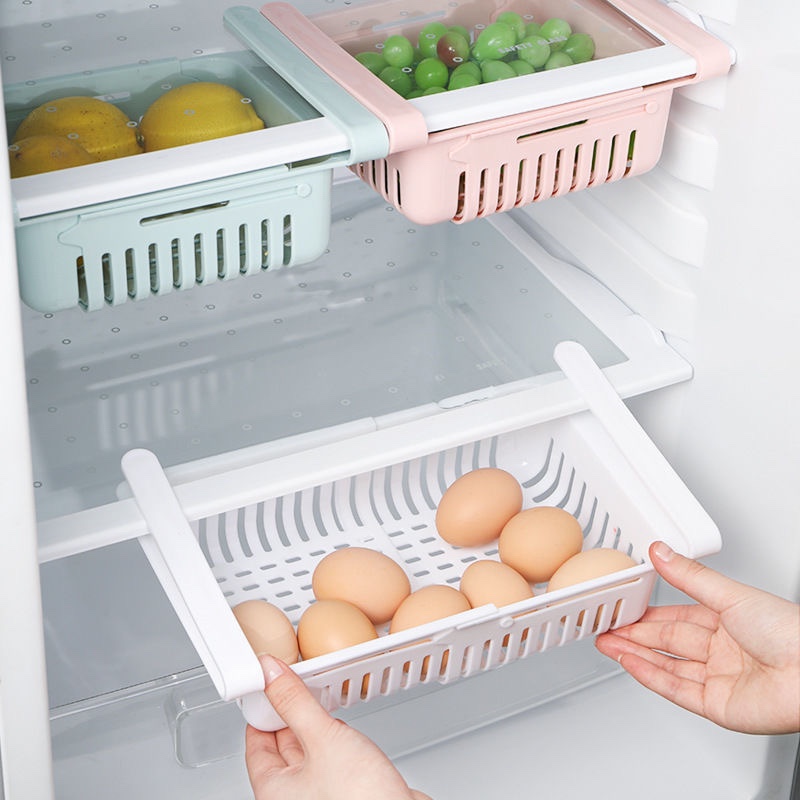 【抖音同款】可伸缩冰箱收纳盒分层多功能冰箱架保鲜抽屉置物架图